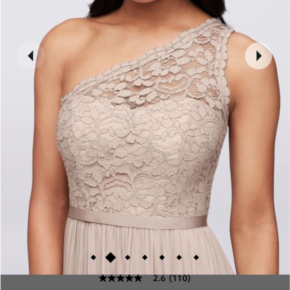 David’s Bridal F17063 One shoulder lace bridesmaid dress - Picture 2 of 5